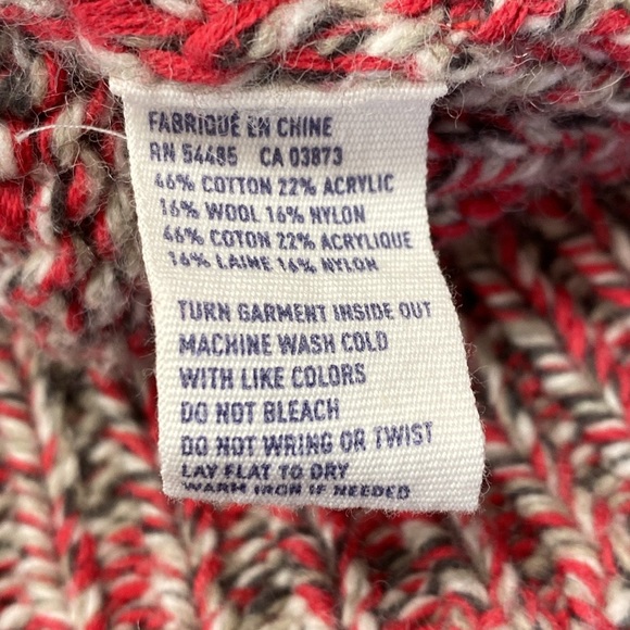 American Eagle Cardigan Sweater Cable Knit Button-Down Wool Blend Red Size L/XL - Picture 10 of 10